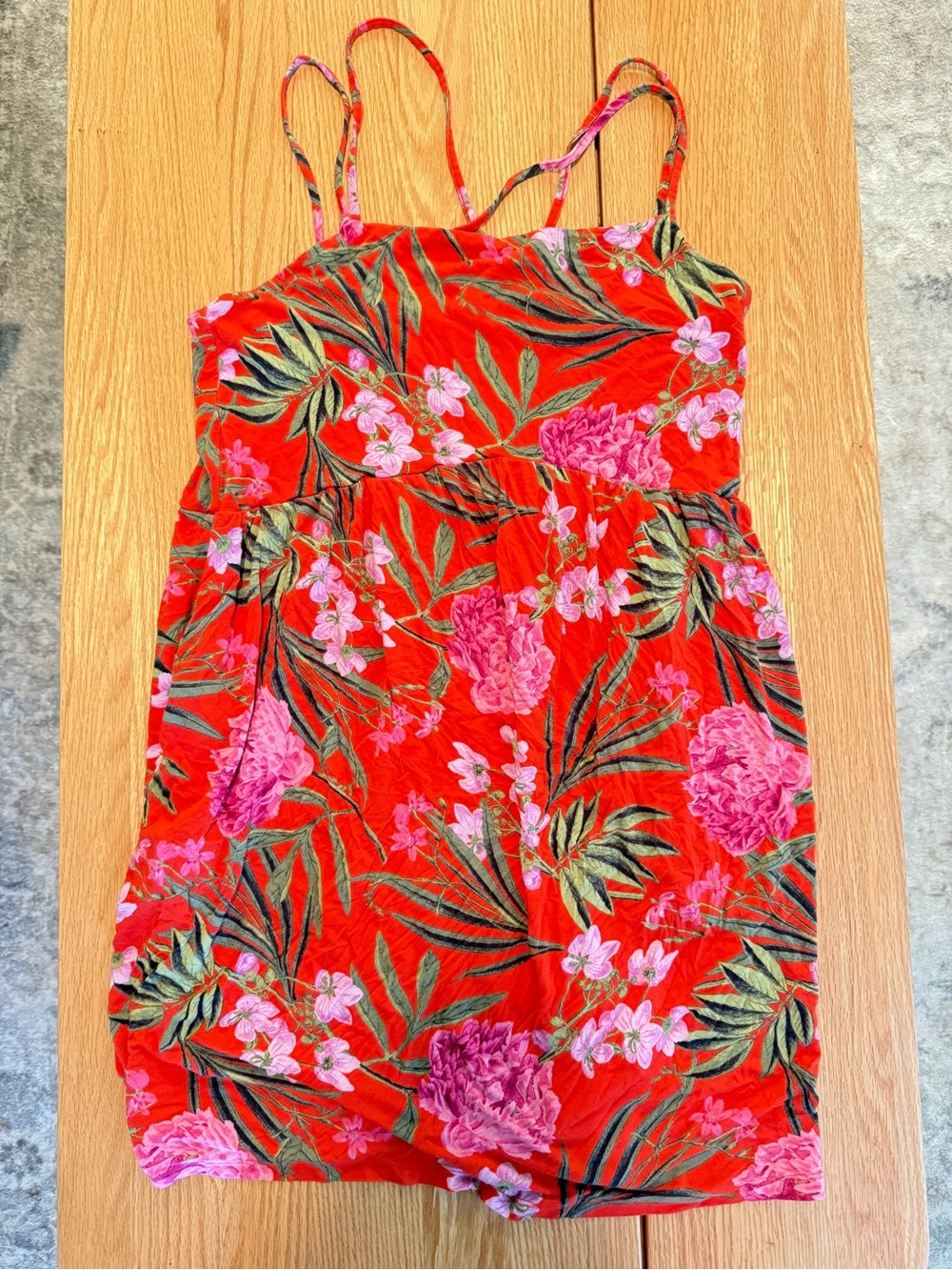 Old Navy Tropical Floral Swing Tank Dress Cover Up Size Large
